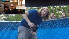 Behind the Scenes - Smashing Psycho Dad's Pool Stunt!!! Joe Bump's Reaction