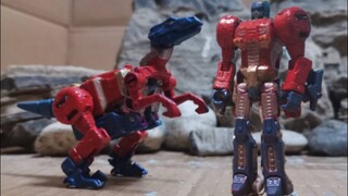 [Stop Motion Animation] Optimus Prime benar-benar berubah menjadi dinosaurus! Kalahkan kabel dengan 