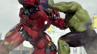 Foreign masters made their own CG short film, anti-Hulk armor Iron Man fights the Hulk and is torn a