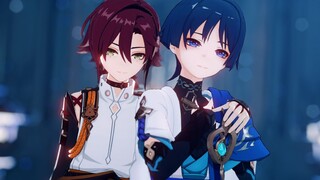 [Action Distribution] The man who rubs the edge or the two of them
