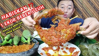 MUKBANG HABISKAN  1 EKOR BEBEK UTUH + LALAPAN GORI MENTAH + SAMBEL TERASI + LALAP DAUN UBI MENTAH