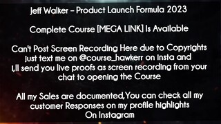 Jeff Walker  course Product Launch Formula 2023 download