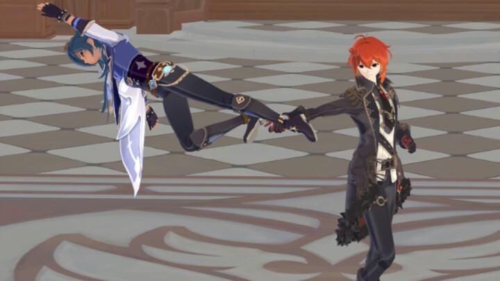 [Genshin Impact MMD] Diluc: Tolong... awasi kami berdua baik-baik!