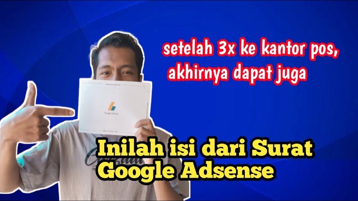 Unboxing Surat Cinta dari Google Adsense  dan Cara Verifikasi PIN Adsense ke dalam Akun Adsense