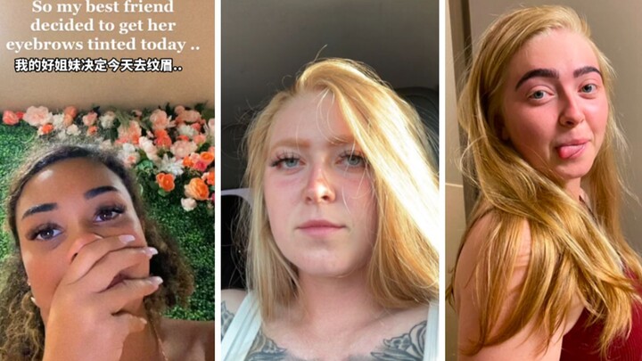 Sahabat baikku hari ini memutuskan untuk membuat tato alis, lalu... 😂