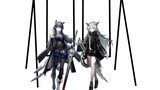Twin Wolves Swinging