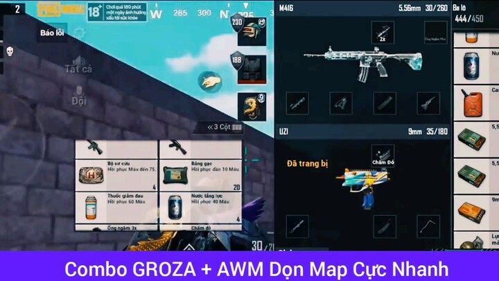 Combo Groza + Awm siêu hay cực nhanh