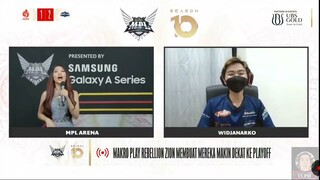 MPL ID SEASON 10 WEEK 8 | INTERVIEW AFTER MATCH REBELLION ZION VS AURA FIRE