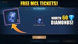 How to get Free 3 MCL Tickets (Worth 60 Diamonds) in Mobile Legends 2020