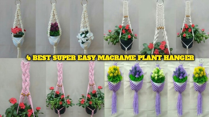 DIY 4 Best Super Easy Macrame Plant Hanger Tutorial | Step by step | For Beginners