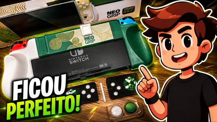 ESSA NEOGRIP DA SKULL & CO DO ZELDA DEIXOU MEU SWITCH ESTILOSO E BEM MAIS CONFORTÁVEL