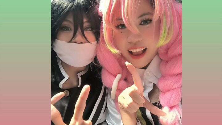 Sweet couple cosplay 🍡🐍 ObaMitsu Demon Slayer - Obanai Iguro x Mitsuri Kanroji Kimetsu no Yaiba 💖