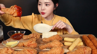 SUB) BBQ !🍗 Fried Chicken Drumsticks Mukbang ASMR