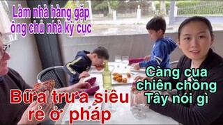 Bữa trưa với Pizza càng cua chiên/nhà hàng ra sao gặp ông chủ nhà dị/Cuộc sống pháp/dâu việt ở pháp
