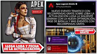 LLEGA LOBA! FECHA DE LA ACTUALIZACION Y PASE DE BATALLA DE APEX LEGENDS MOBILE | RECOMPENSAS GRATIS!