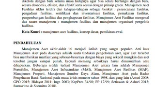 Pemikiran Awal Tentang Konsep Dasar Manajemen Fasilitas