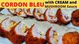 CHICKEN CORDON BLEU with Cream and Mushroom Sauce | EASY Recipe