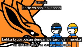 Naruto vs Sasuke, ketika kyuubi bosan - animasi lucu pengkatalis