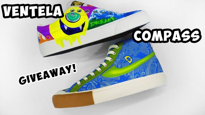 CUSTOM SEPATU COMPASS & VENTELA! YANG PALING BAGUS DAPAT HADIAH 🎨 GIVEAWAY! #DebBagiBagi
