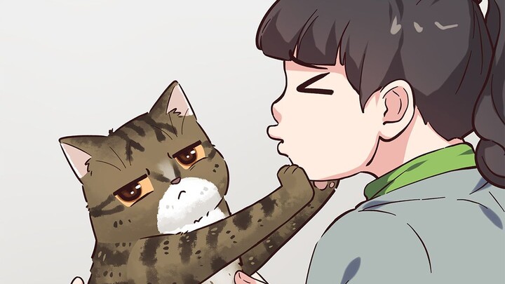 Ai cứu chú mèo con đáng yêu với, sắp bị hôn ngạt thở rồi