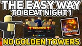 Easy Way to Beat Night 1 - No Golden Towers - Solar Eclipse - Tower Defense Simulator