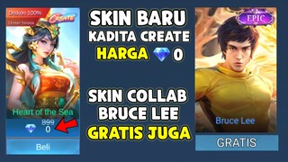 UDAH RILIS CEPAT AMBIL SKIN CREATE 0 DM & SKIN BRUCE LEE GRATIS ! MONTON SEMAKIN PANAS