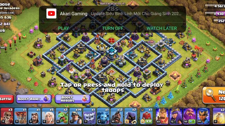 town hall 13 attack strategy using a queen charge miner's hog's attack, hybrid...