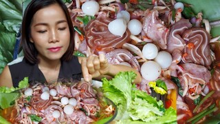 ยำหูหมูใส่มะม่วง กุ้งแห้ง รสจัดจ้าน แซ่บคัก 16/9/64