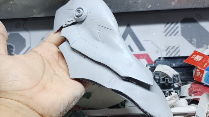 Completed! The first hand-made Shambro shoulder part, Gunpla Hand-made Shambro Model 8 (Shoulder Fin