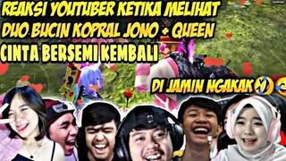 BIKIN NGAKAK REAKSI YOUTUBER  LIAT KOPRAL JONO DAN QUEEN NGBUCINN