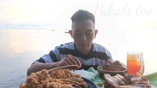 Coated pork ribs and grilled pork chops|mukbang Philippines