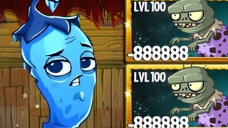 PvZ 2挑战 - 每个植物等级100对战超级速度侏罗纪小鬼僵尸 130万血量