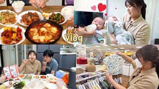 첫 조카 보러 가는 날 브이로그 👶❤ (귀여움 주의!!) | 액티브 메틸 폴릭, 반찬 만들기, 아기 옷 쇼핑, 보쌈, 순두부찌개 | 먹방 Vlog