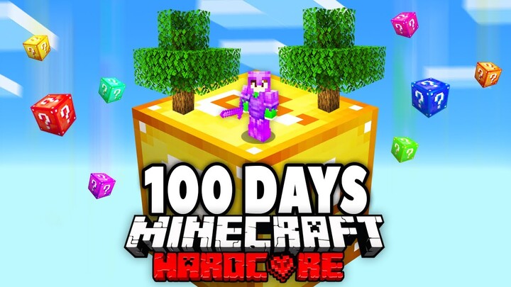 I Survived 100 Days on ONE LUCKY BLOCK in Minecraft Hardcore...