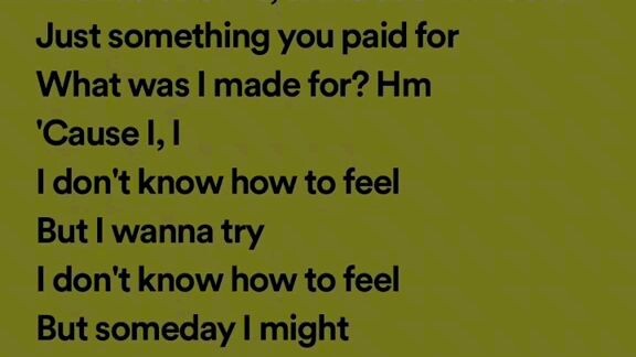 what was I made for by Billie illish