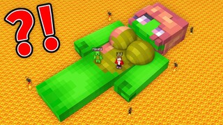 JJ and Mikey Survive on MIKEY GIRL in LAVA OCEAN - Maizen Parody Video in Minecraft