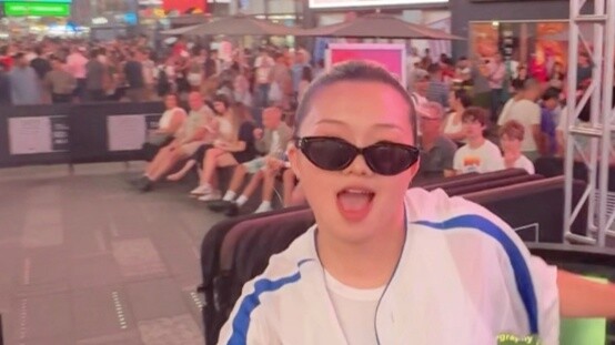 I'm promoting my song in Times Square, New York｜Super Junior - Express Mode