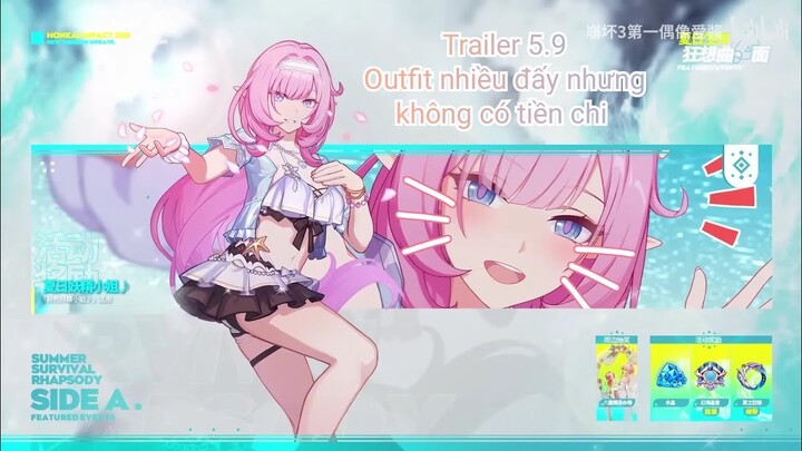 Honkai impact. Trailer 5.9 và event Mùa hè tháng 7 | Sẽ có thay đổi khi về bản SEA nha