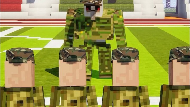 Ketika Penduduk Desa Mendapatkan Pelatihan Militer di Minecraft