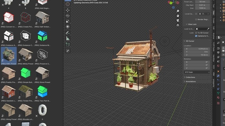 【blender】5秒钟做个小屋
