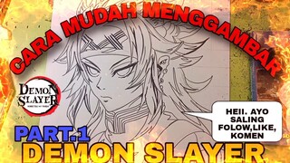 CARA YG SANGAT MUDAH MENGGAMBAR ANIME DEMON SLAYER part.1