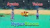 Ayato Hyperbloom vs Yelan Hyperbloom!! who is the best?? gameplay comparison!!