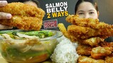 FILIPINO FOOD: SINIGANG NA SALMON & SALMON TEMPURA RECIPE WITH MUKBANG | INDOOR COOKING
