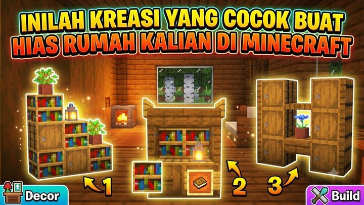 3 KREASI RAK BUKU INI AKAN BUAT RUMAH DI MINECRAFT KALIAN JAUH LEBIH BAIK-MINECRAFT TUTORIAL
