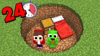 Why Baby Mikey and Baby JJ Survive in Pit For 24 Hours in Minecraft (Maizen Mizen Mazien)