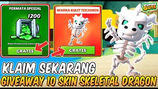 GIVEAWAY 10 SKIN SPESIAL SKELETAL DRAGON DAN CARA MENDAPATKAN 1200 GEMS GRATIS - Stumble Guys