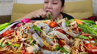 ตำแซ่บกุ้งโสด❗พร้อมสูตรตำแซ่บๆ | WernWoei