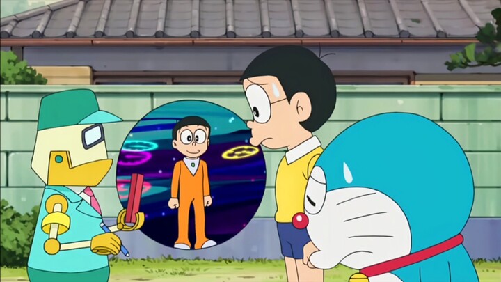 Little Dora was tested by the robot teacher. If she fails, she cannot stay with Nobita.