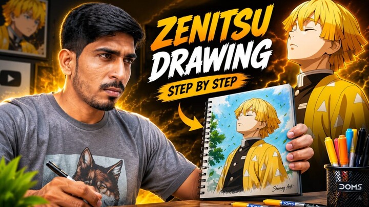 How to draw zenitsu drawing 😱 #zenitsu #mohitartstudio
