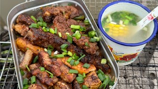 Just eat roasted tiger skin green peppers